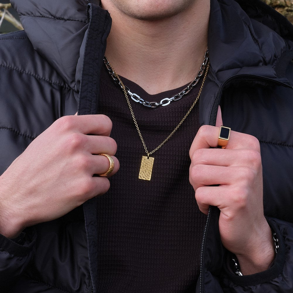 SON Hamrað gyllt herrahálsmen ●272800