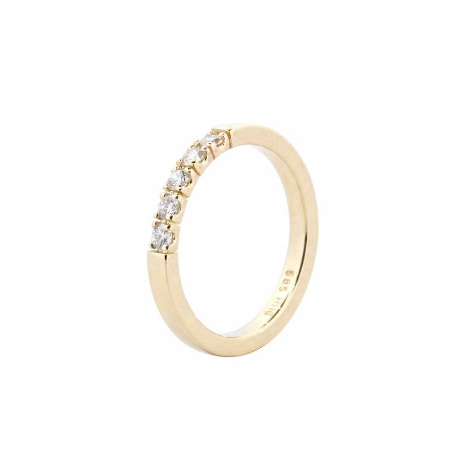 LAUPUR 14k alliance hringur með 5x 5pt demöntum