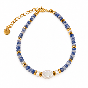 OCEANIA Nora bracelet with baroque pearls | Blue