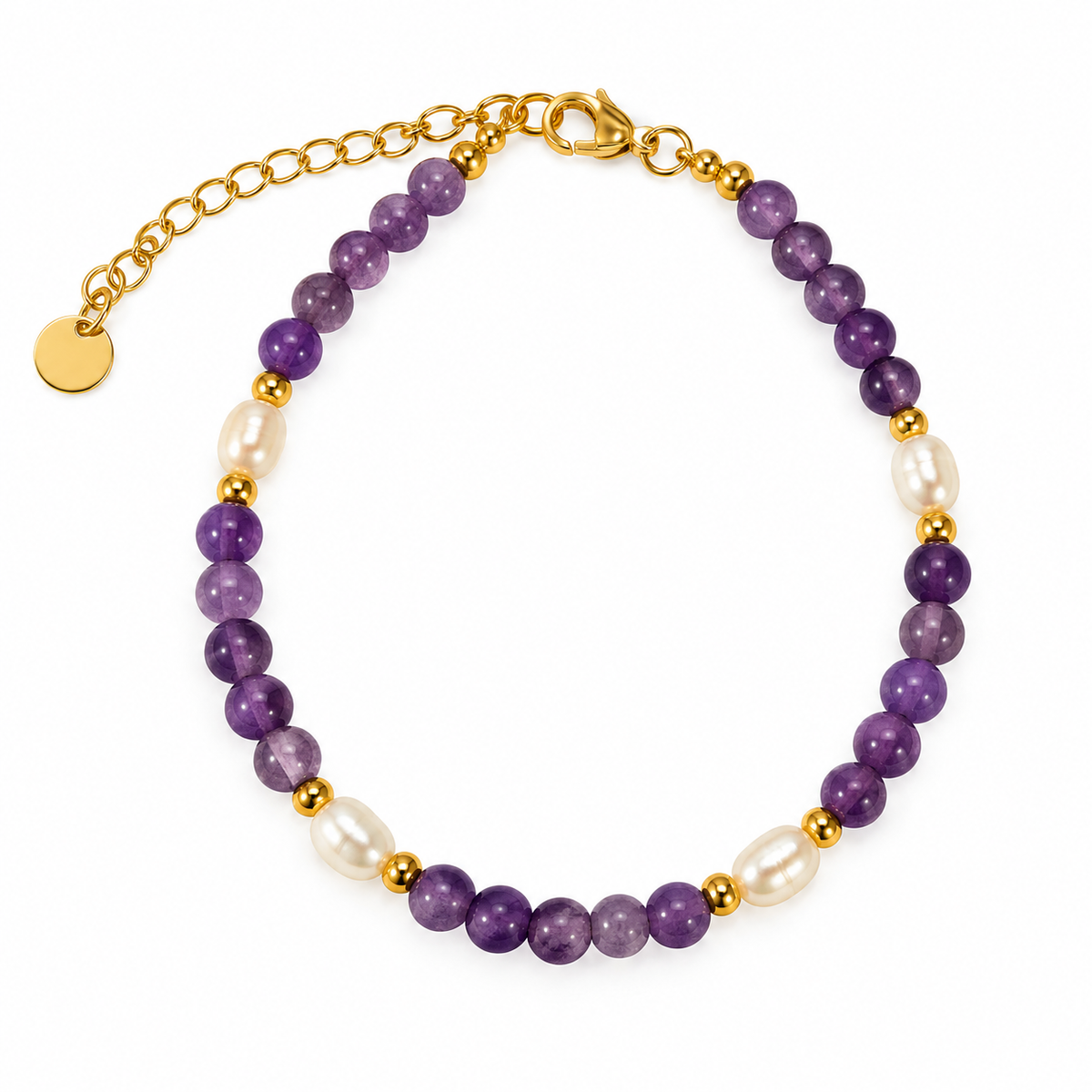 OCEANIA Ivy armband með ferskvatnsperlum | Amethyst