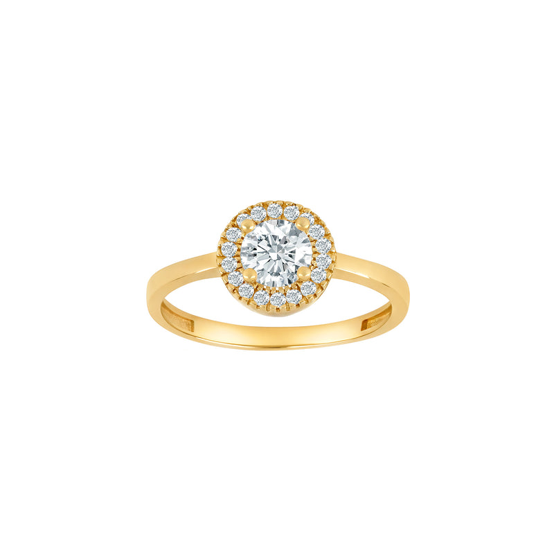 Gullhringur 14kt með zirkonia