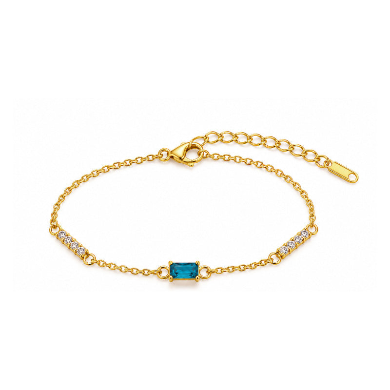 ASTORÍA Grace gold-plated bracelet with blue zirconia