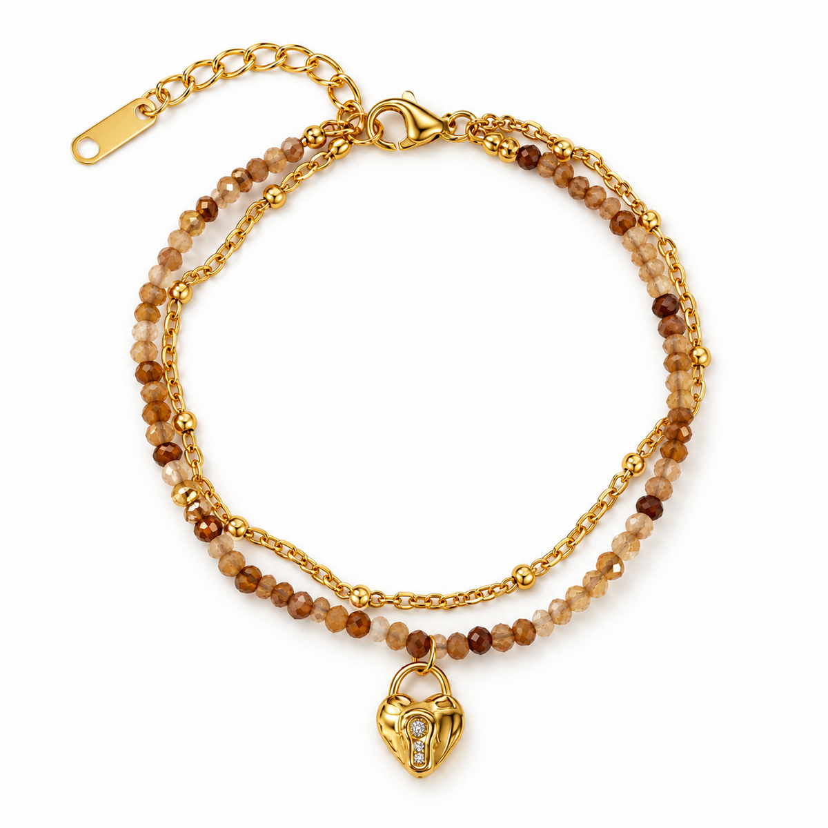 MIRA Boho gyllt armband | Jarðlitir