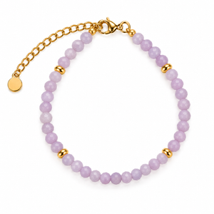 MIRA Gem gold-plated stone bracelet | Lavender jade