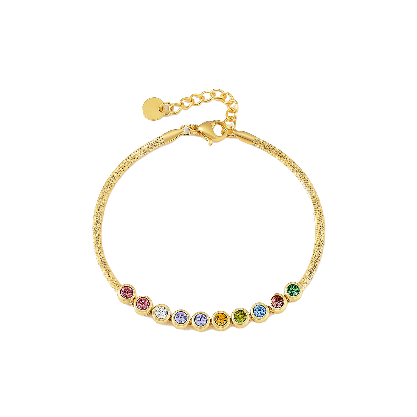 MIRA Ellie gyllt armband með lituðum zirkonia