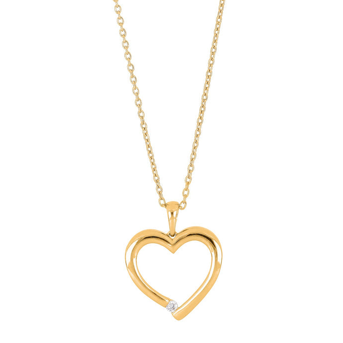 Gullhálsmen 14kt með 0.03ct demanti