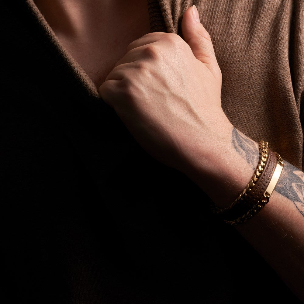 SON Panser matt gyllt herraarmband ●042821