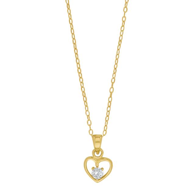NOA KIDS Heart gyllt silfurhálsmen með zirkonia ●195900