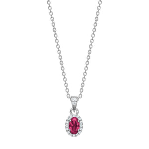 NORDAHL Rose silver necklace with red and clear zirconia ●380900
