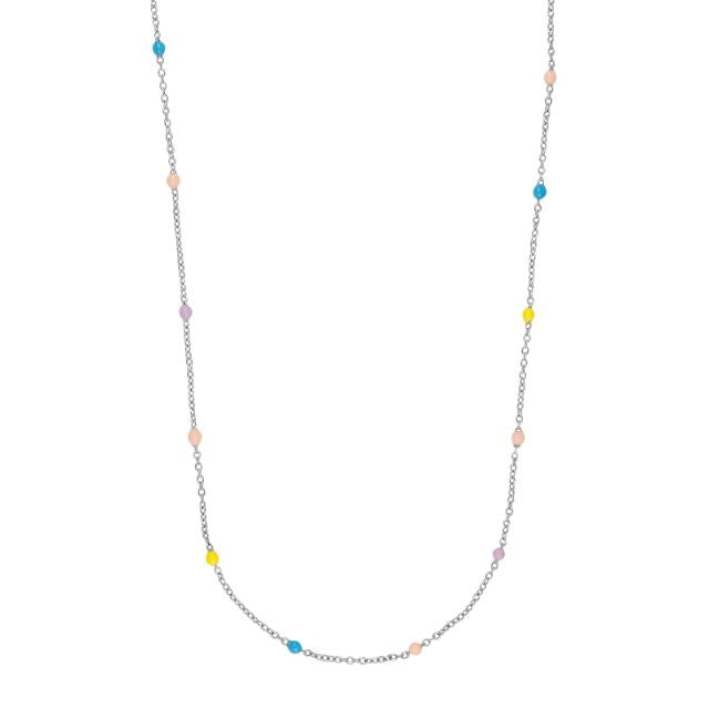 NOA Kids silfurhálsmen með lituðum kúlum