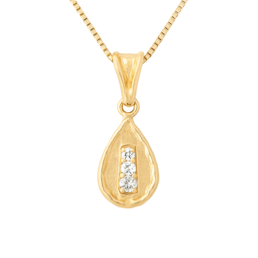 LAUPUR 14k gullhálsmen með 0.15ct demöntum