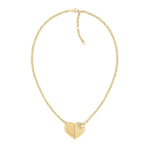 TOMMY HILFIGER Bold Hearts gyllt hálsmen með zirkonia 2780927
