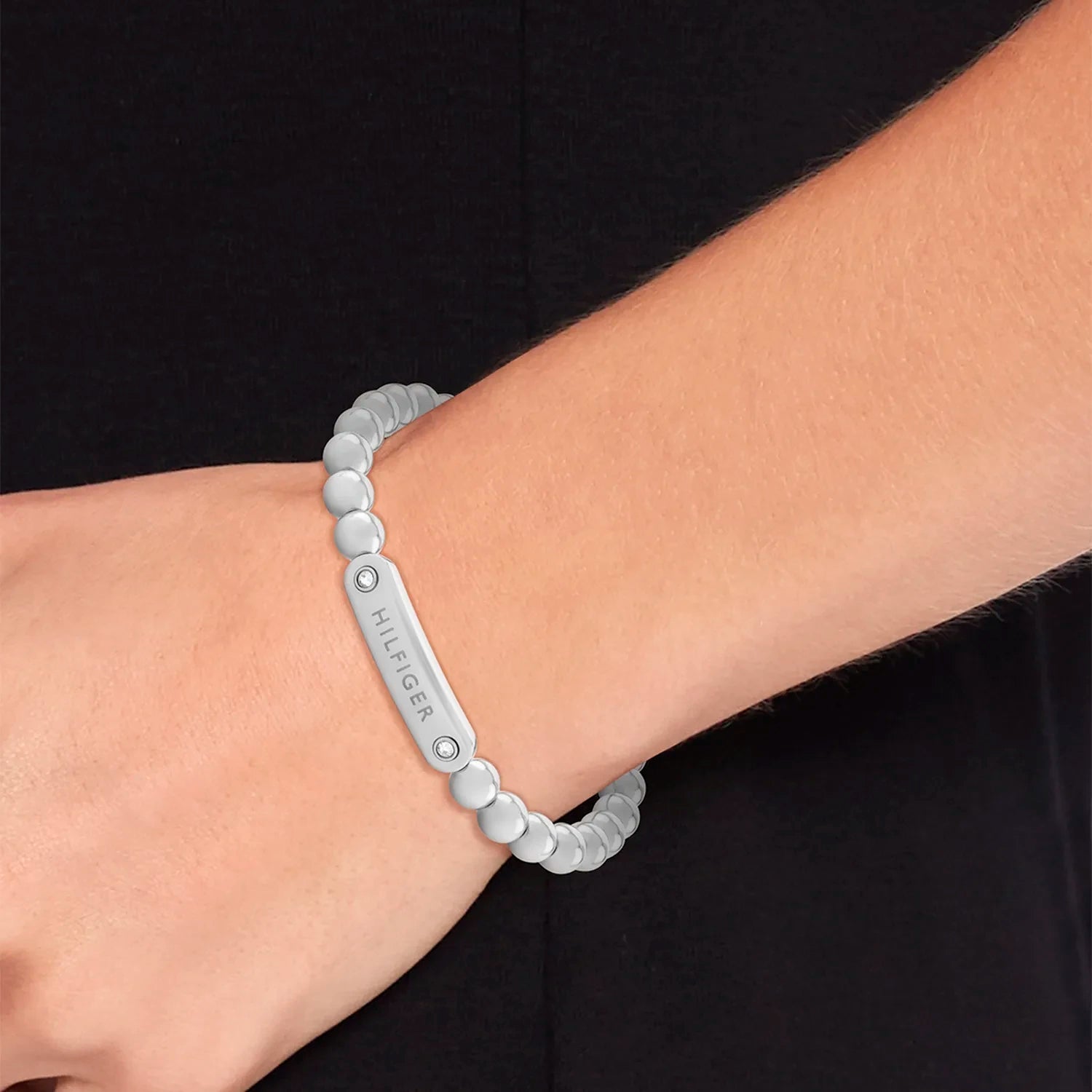 TOMMY HILFIGER Metal Beads armband með zirkonia