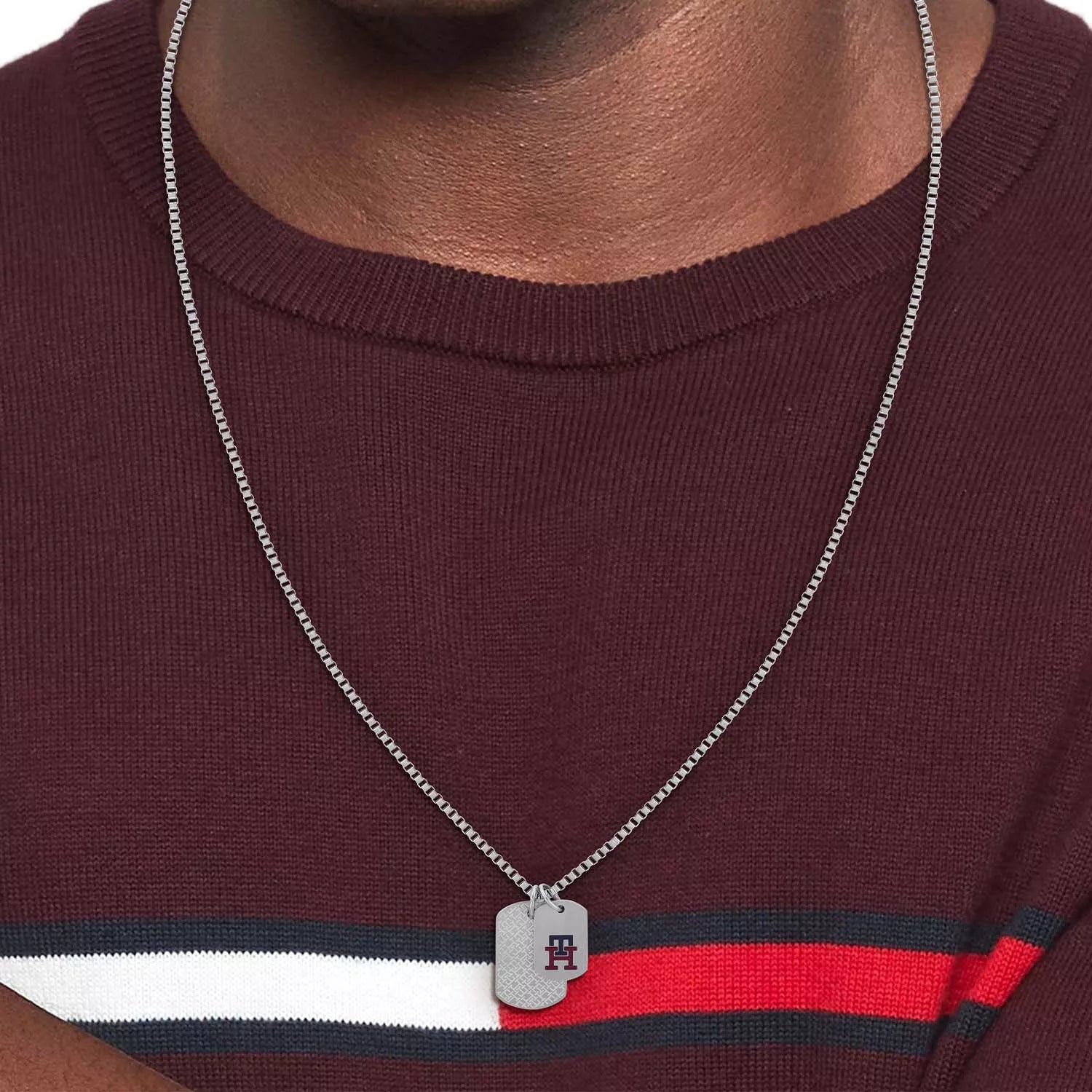 TOMMY HILFIGER Dog Tag herrahálsmen