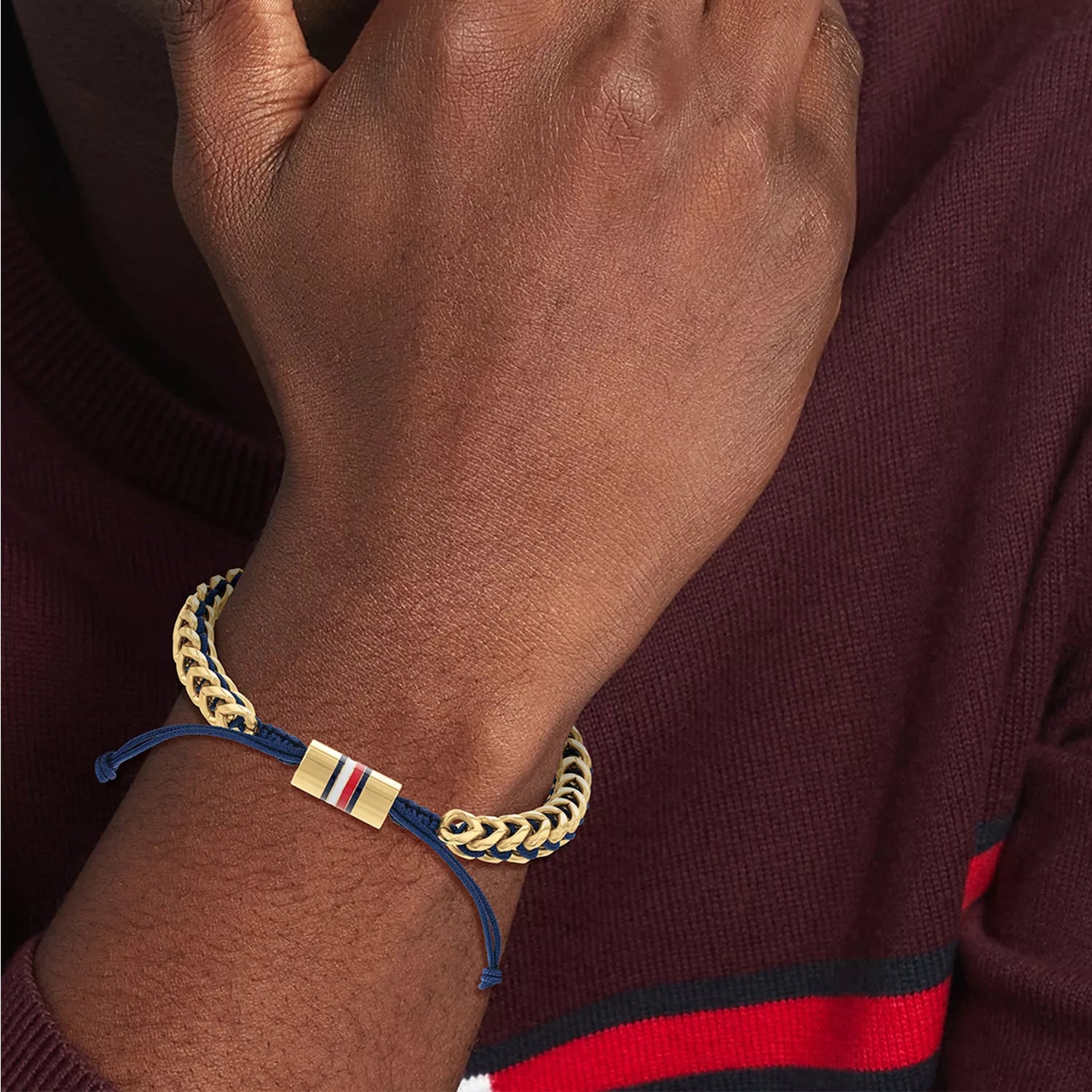 TOMMY HILFIGER Braided gyllt herraarmband