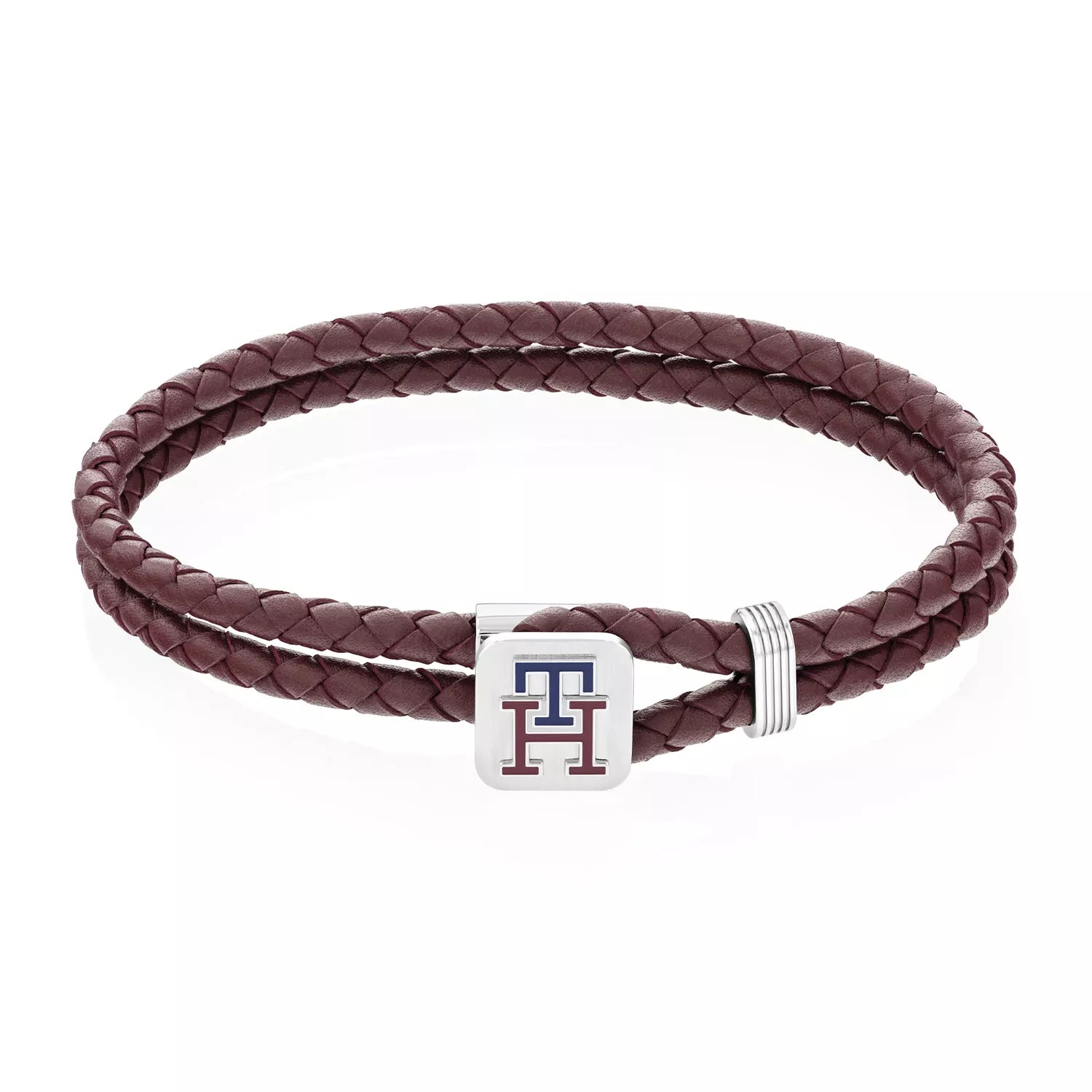 TOMMY HILFIGER Monogram brúnt leður herraarmband