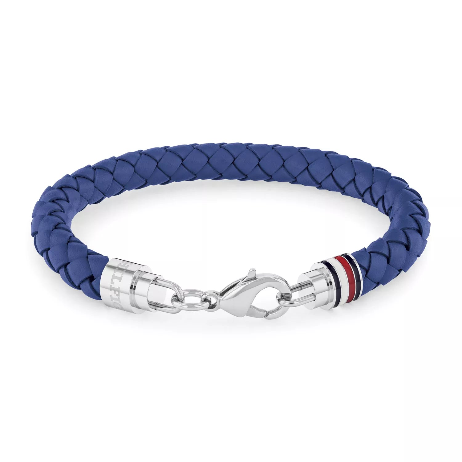 TOMMY HILFIGER Braided blátt leður herraarmband
