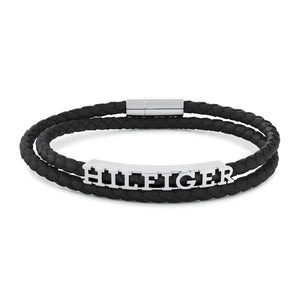 TOMMY HILFIGER Bryan svart leðurherraarmband 2790587