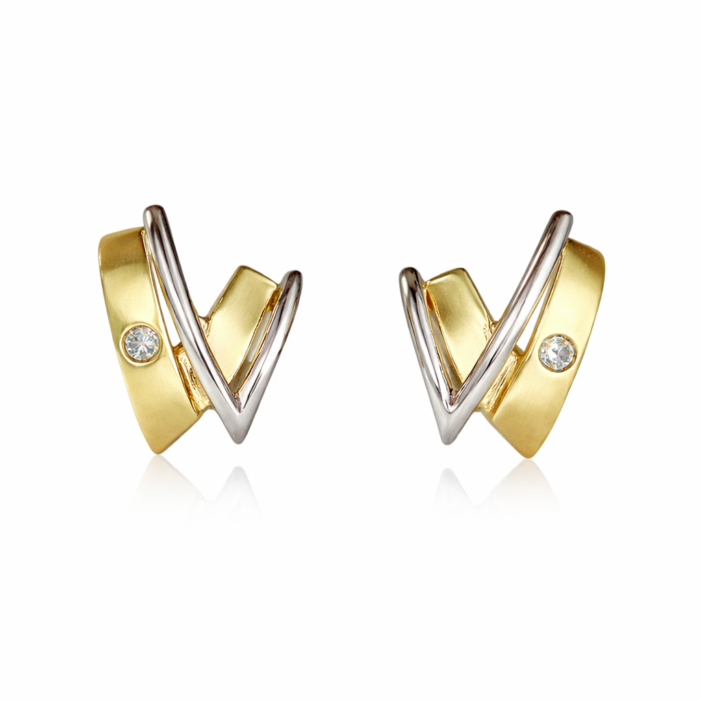 Gulleyrnalokkar 14kt með 0.03ct demöntum