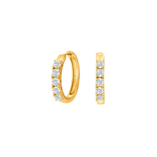 JOANLI Obi gylltir silfureyrnalokkar með zirkonia