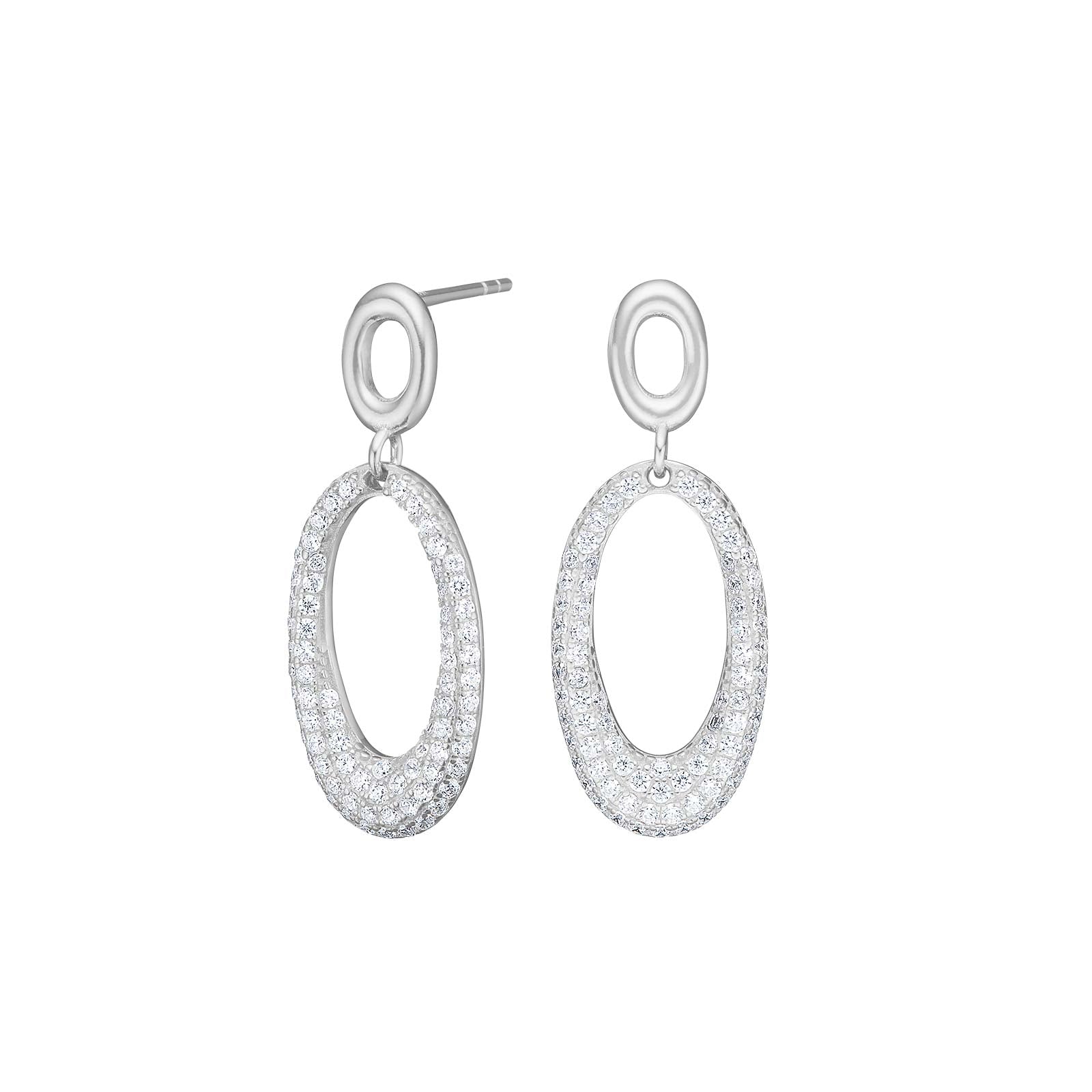 JOANLI Parisa silfureyrnalokkar með zirkonia