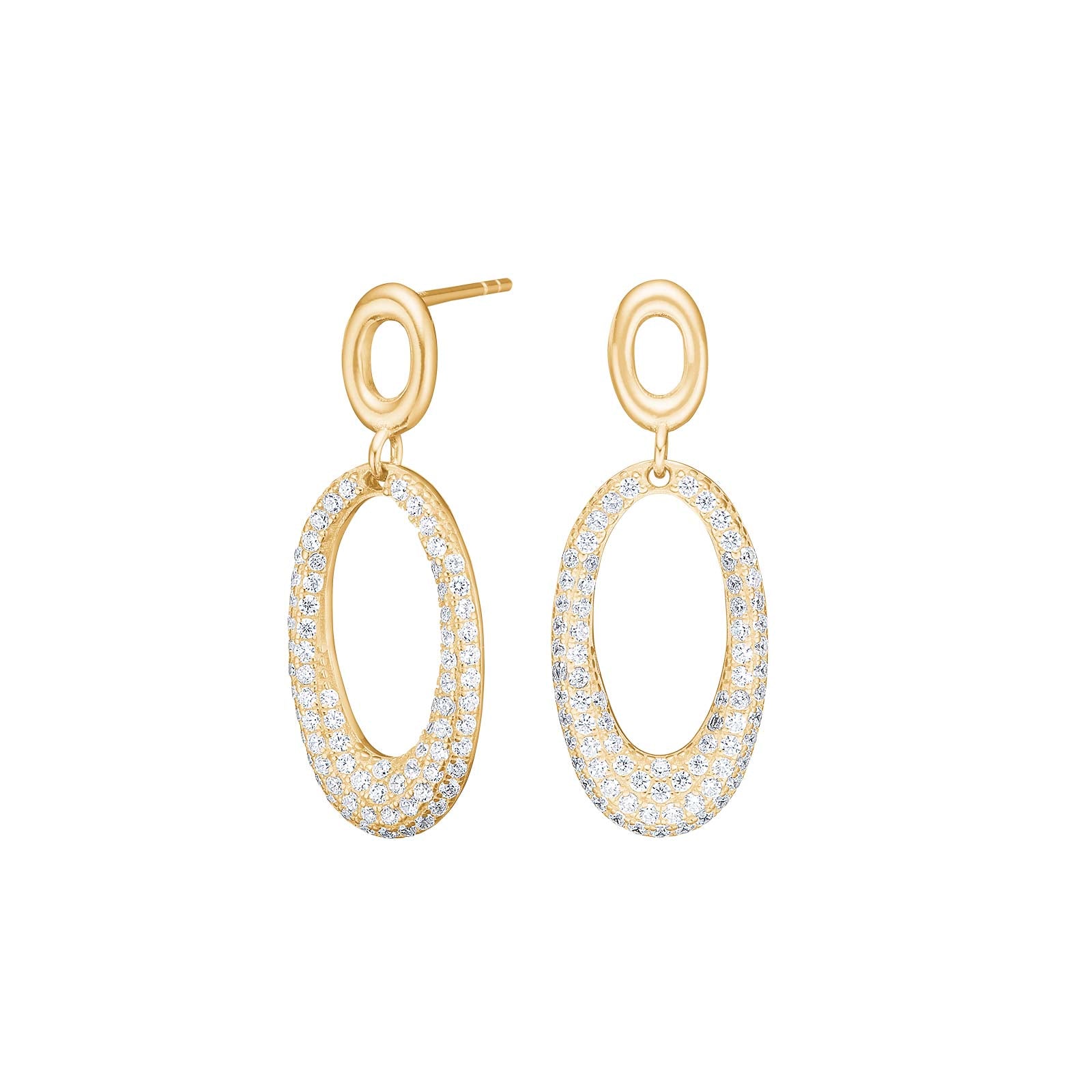 JOANLI Parisa gylltir silfureyrnalokkar með zirkonia