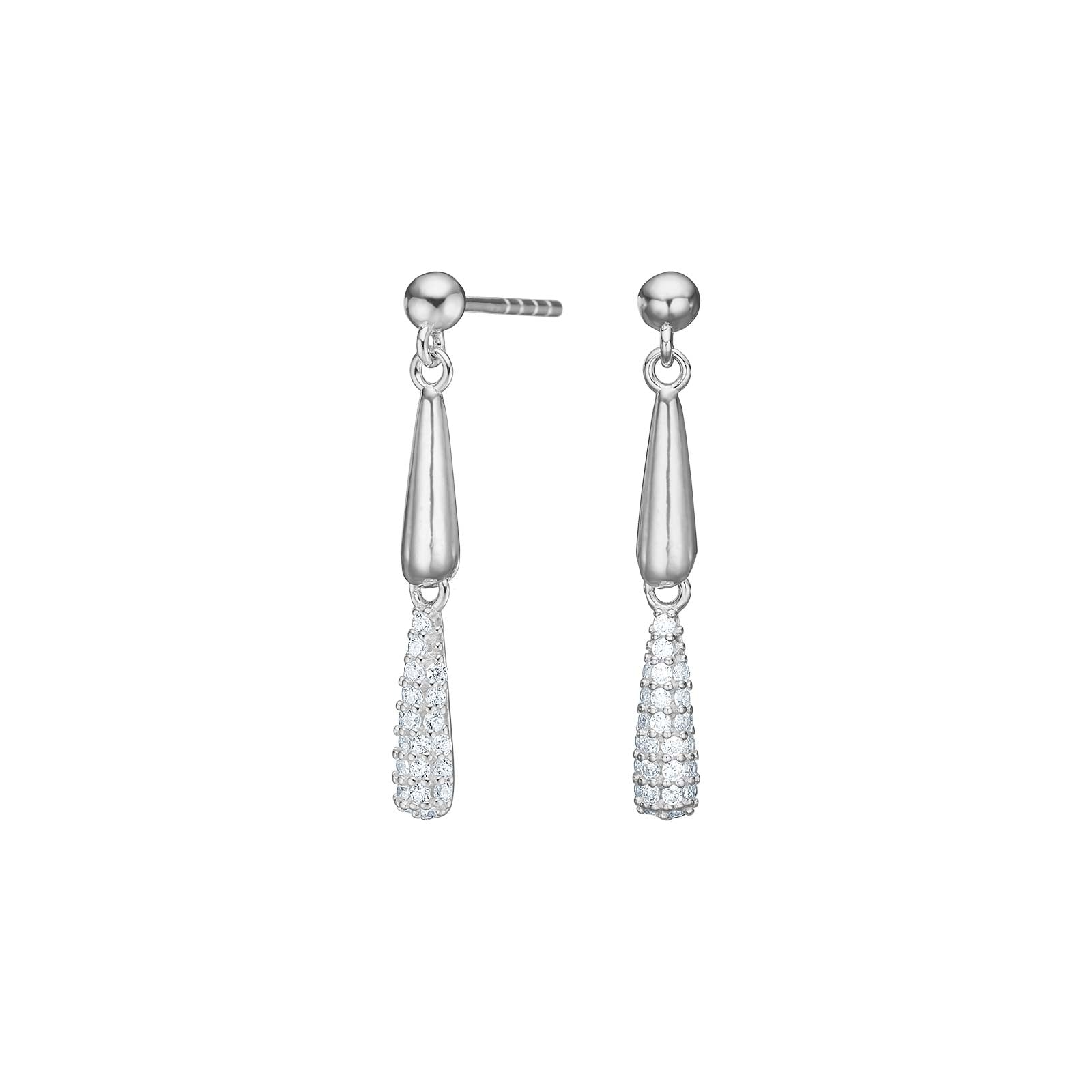 JOANLI Romy silfureyrnalokkar með zirkonia