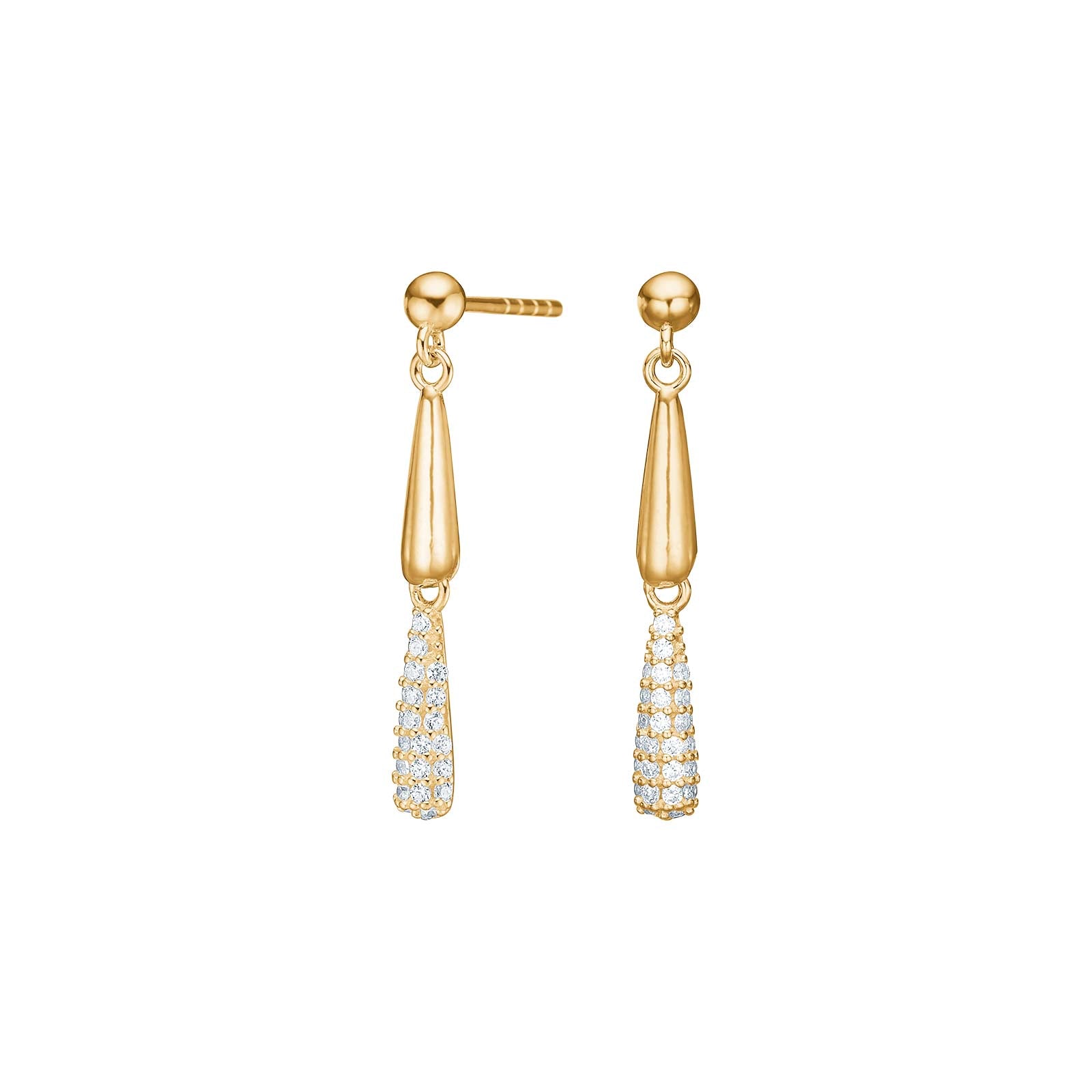 JOANLI Romy gylltir silfureyrnalokkar með zirkonia