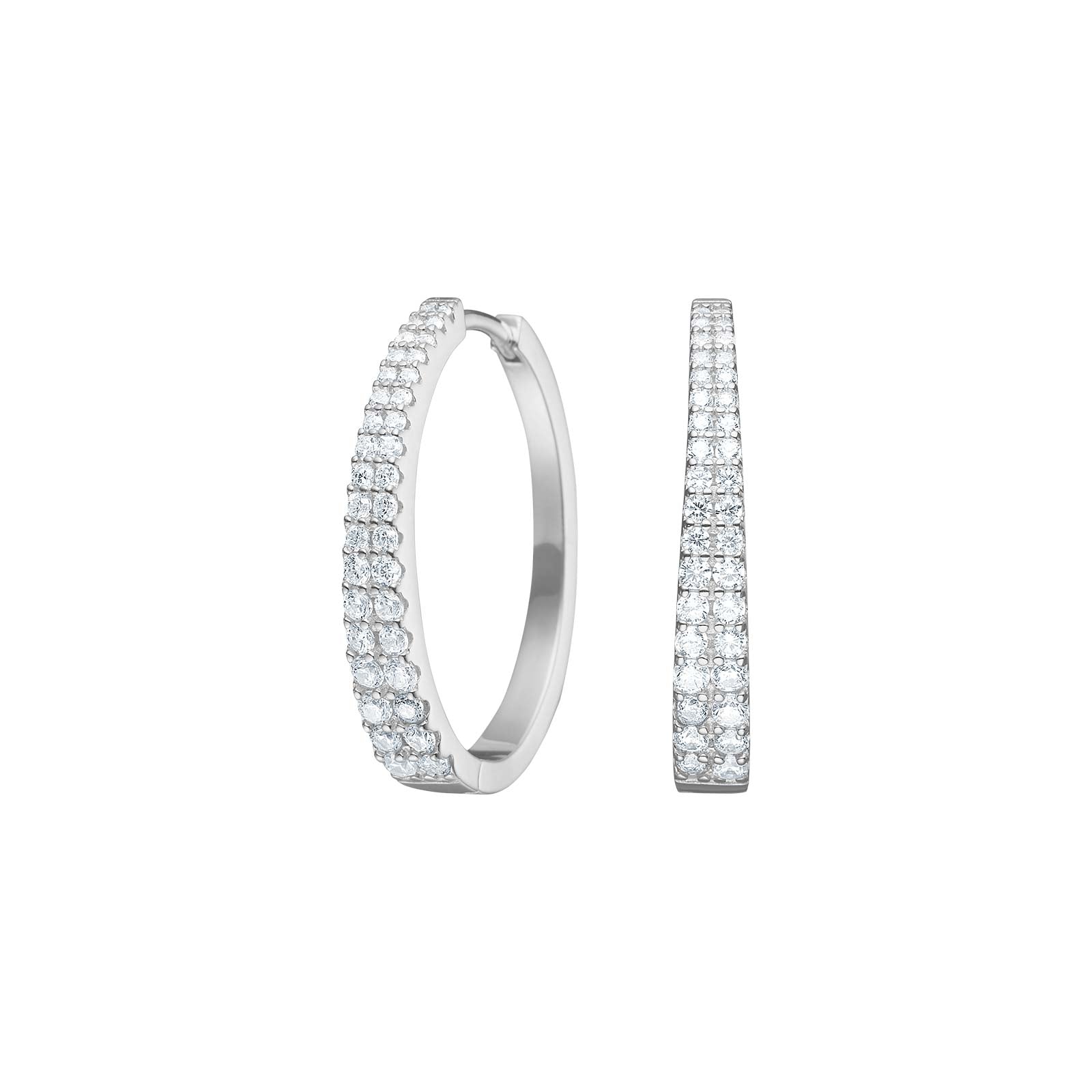 JOANLI Runa silfureyrnalokkar með zirkonia