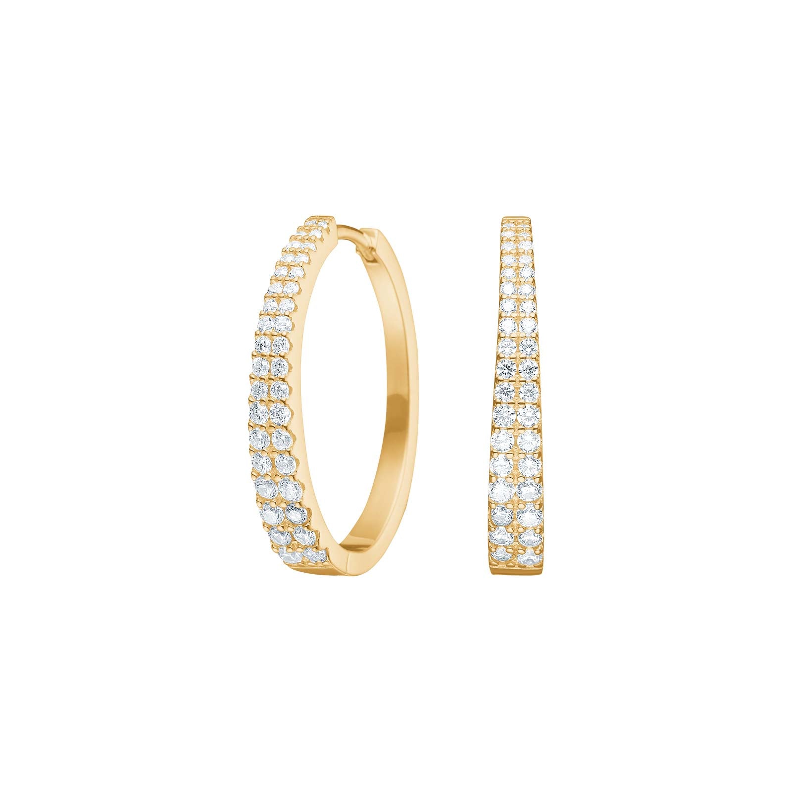 JOANLI Runa gylltir silfureyrnalokkar með zirkonia