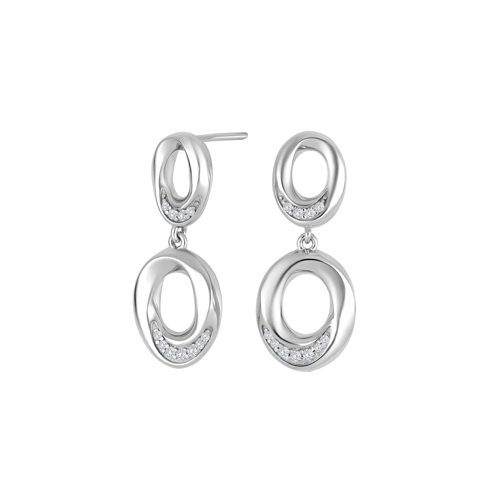 JOANLI Olga Large silfureyrnalokkar með zirkonia ●040900