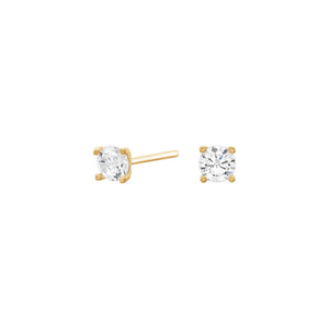 NORDAHL Gulleyrnalokkar 14kt með zirkonia 4mm ●010500