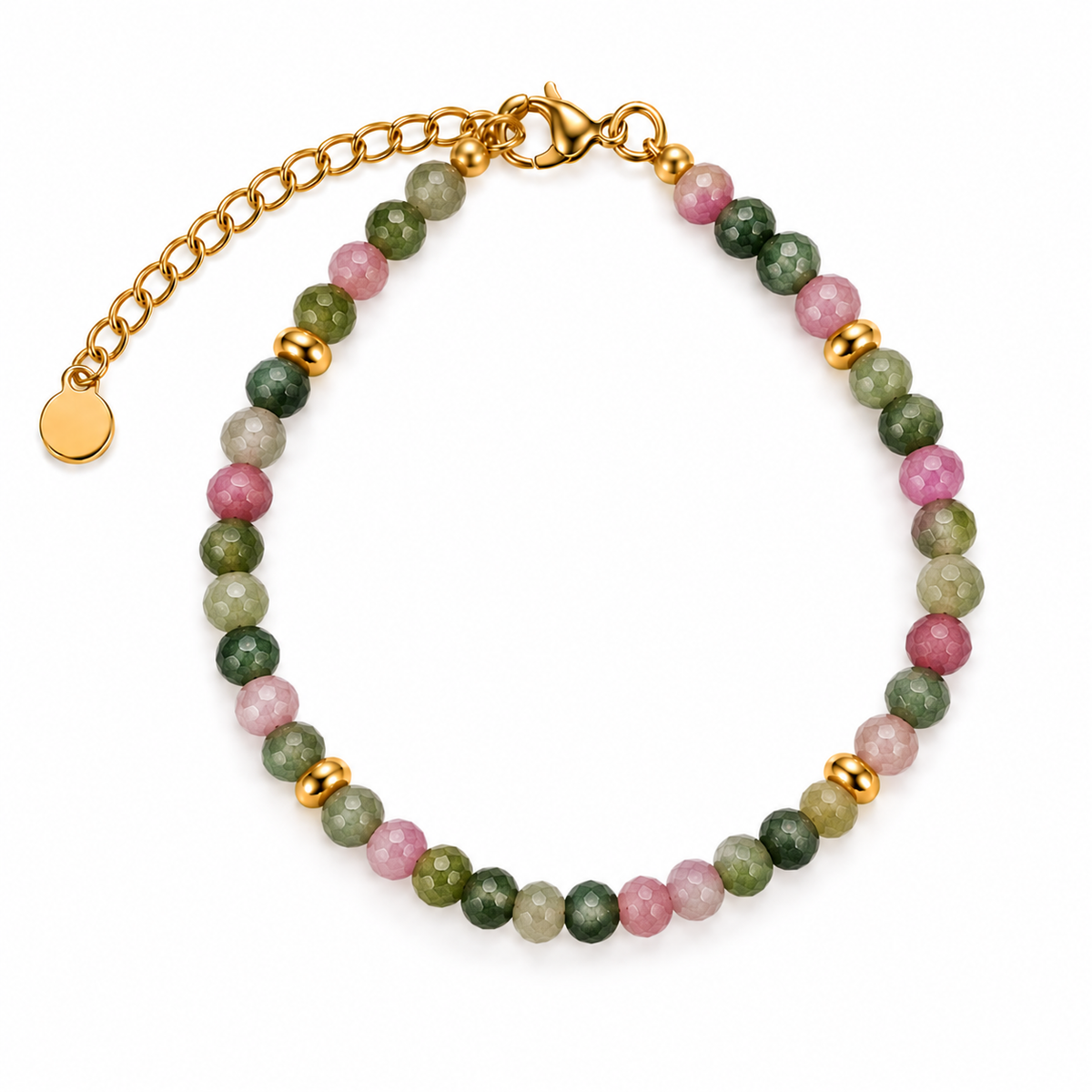 MIRA Gem gyllt steinaarmband | Tourmaline