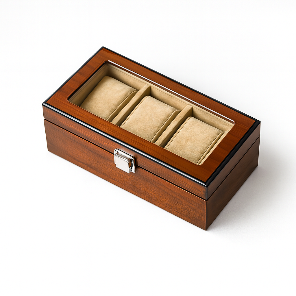 Úraskrín úr við fyrir 3 úr