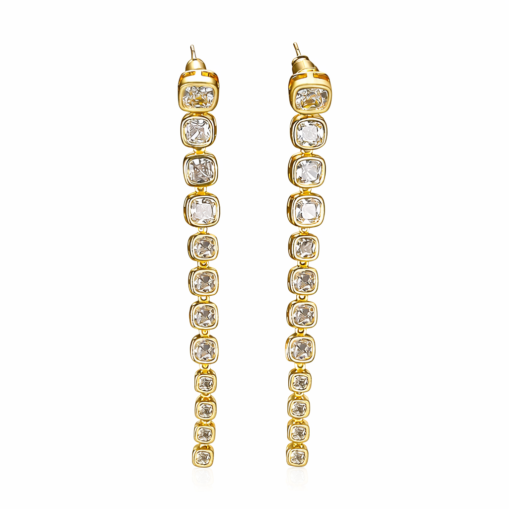 ASTORÍA Cleopatra gylltir eyrnalokkar með zirkonia