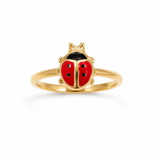 Kids' 8kt gold ring with ladybug