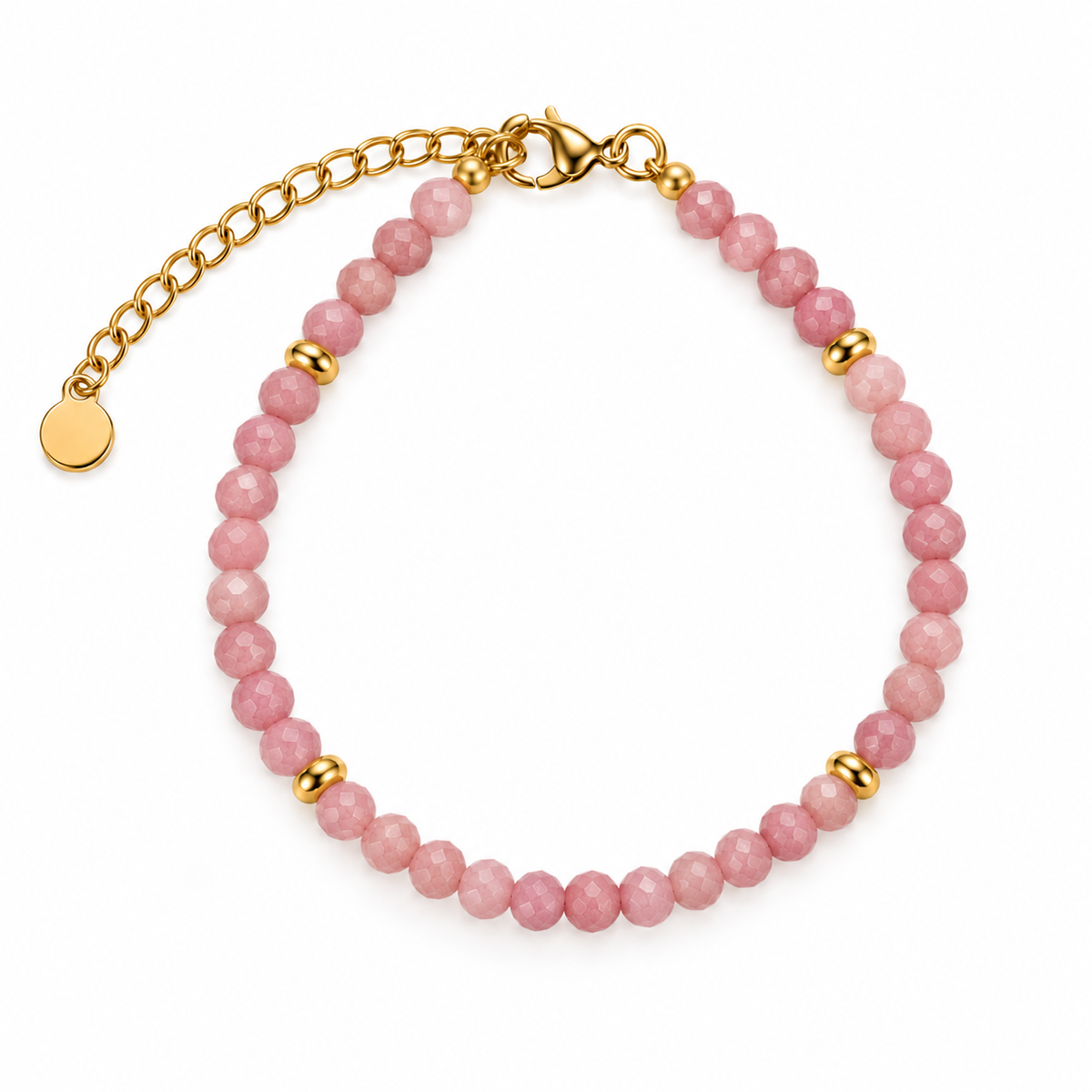 MIRA Gem gold-plated stone bracelet | Rhodonite