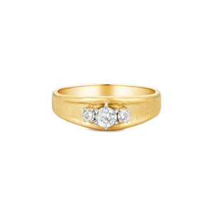 LAUPUR 14k cast gold ring with 0.25 and 0.05ct diamonds
