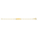 Kids' 8kt gold bracelet with plate for engraving