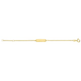 Kids' 8kt gold bracelet with plate for engraving