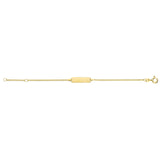 Kids' 14kt gold bracelet with plate for engraving