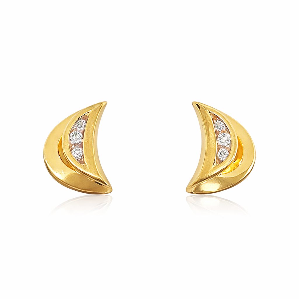 Gulleyrnalokkar 14kt með zirkonia