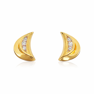 Gulleyrnalokkar 14kt með zirkonia