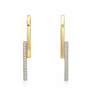 Gulleyrnalokkar 14kt með 0.06ct demöntum