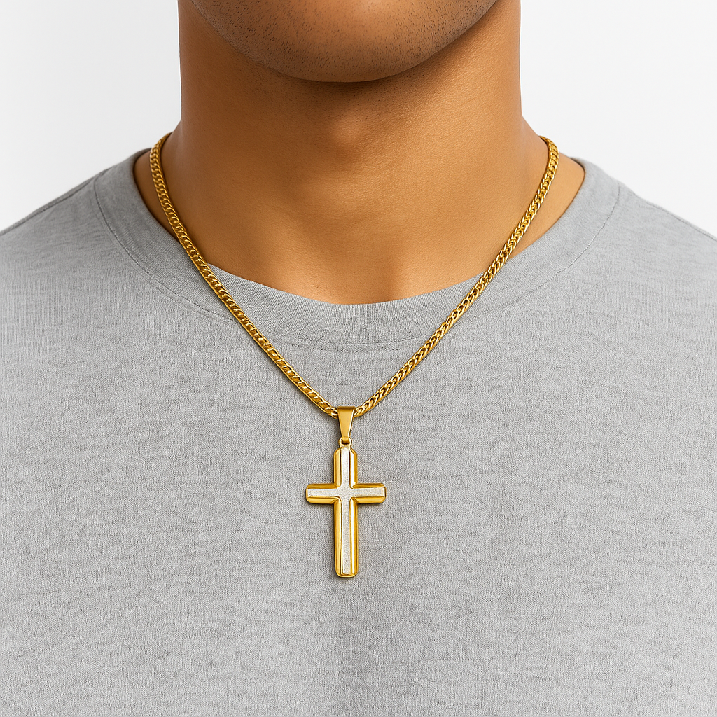 MIRA Milton gylltur herrakross með zirkonia