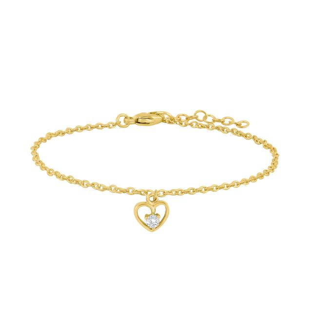 NOA Kids Heart gyllt silfurarmband með zirkonia ●025900