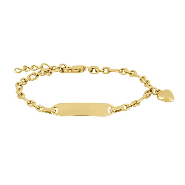 NOA Kids gyllt silfurarmband með plötu fyrir áletrun ●015900