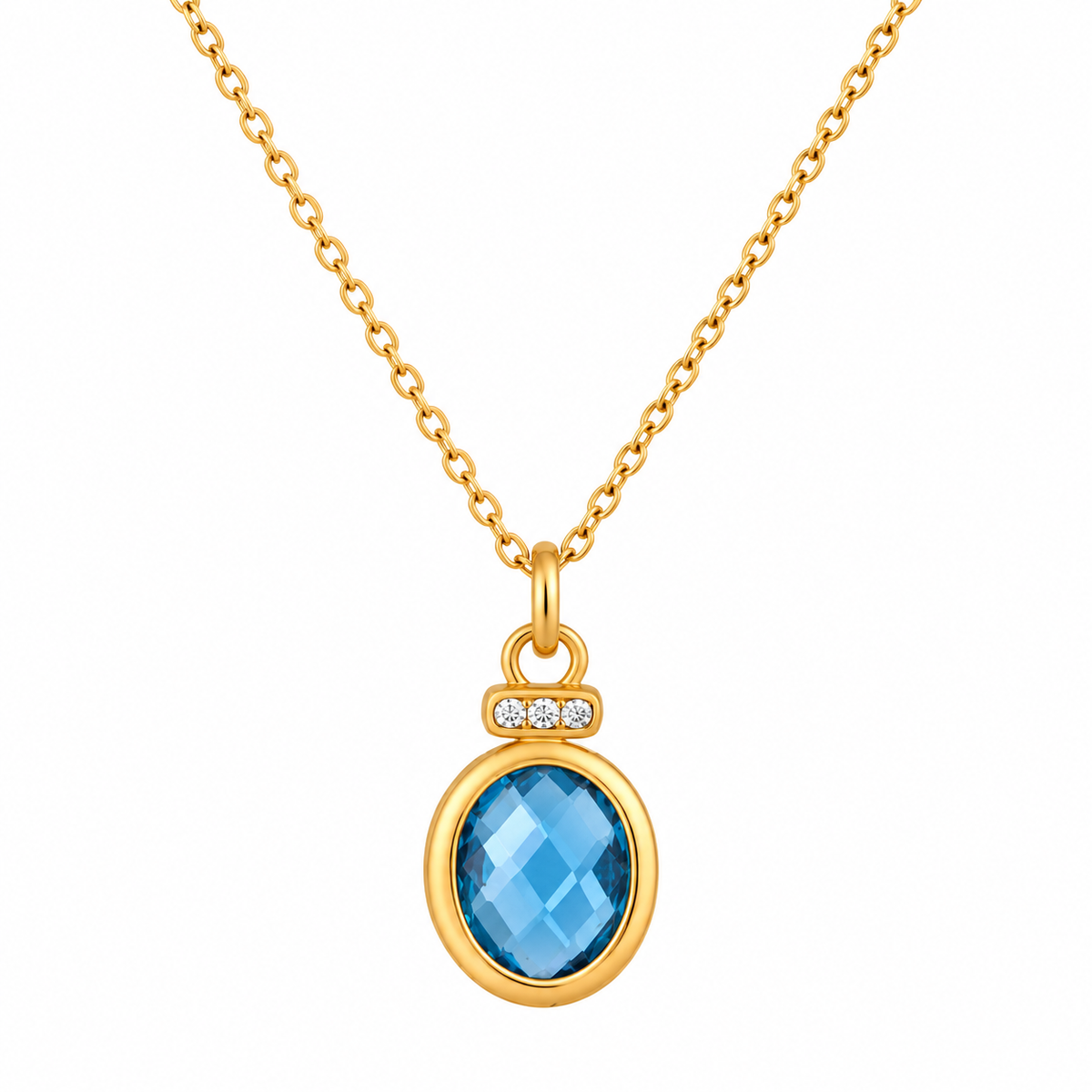 ASTORÍA Isla gold-plated necklace with blue stone