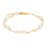 NORDAHL 8kt gullarmband með perlum ●970300