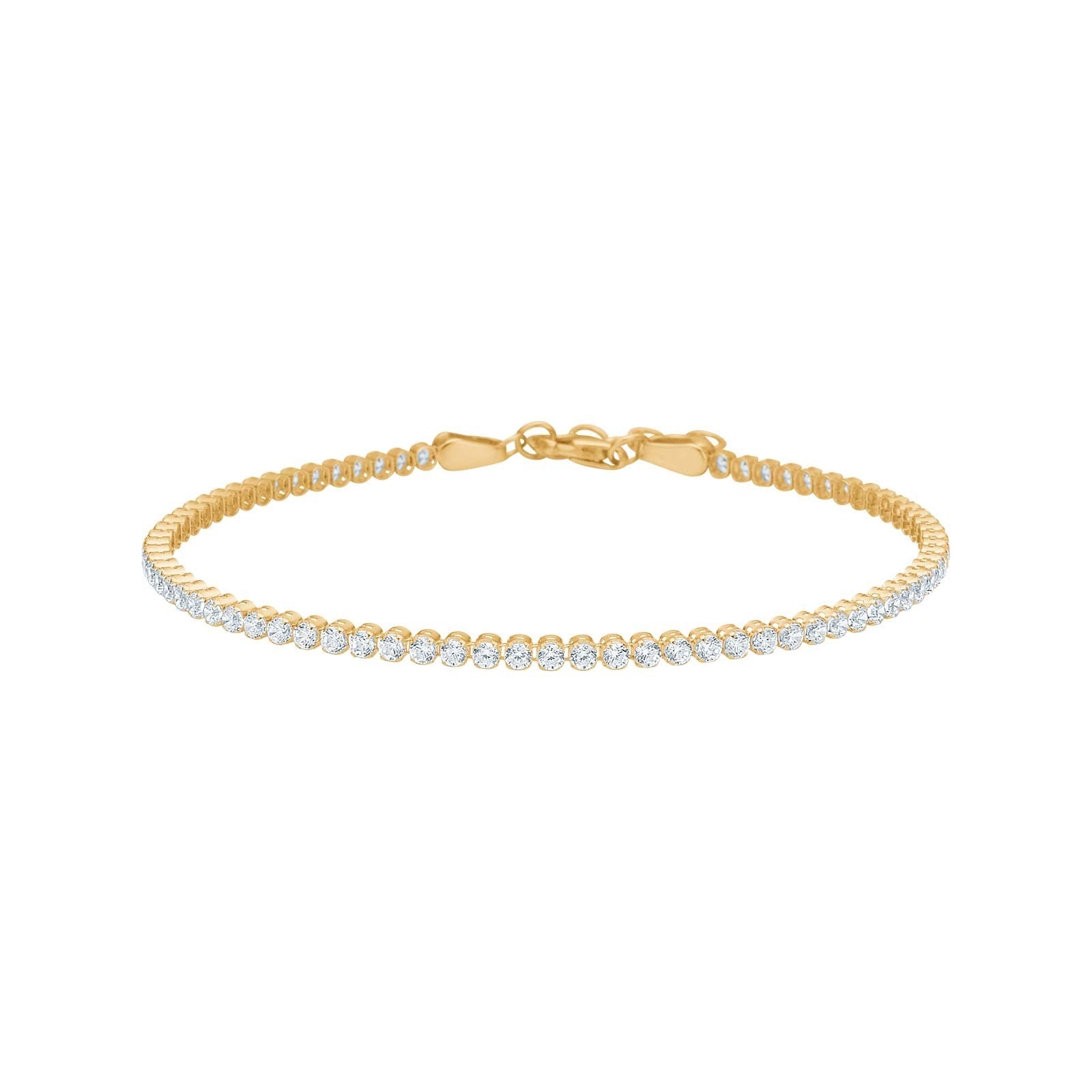 NORDAHL Tennis 14kt gullarmband með zirkonia